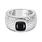 Schwarzer Spinell Ring Messing (Größe 20.00) ca. 3,02 ct