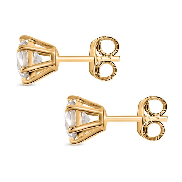 100 Facetten Moissanit Ohrringe, ca. 0.93 ct. image number 6