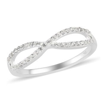 LUSTRO STELLA - Zirkonia-Infinity-Ring in Silber, 0,34 ct.