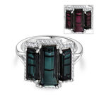 Farbwechsel Alexandrit-Quarz-Triplette Ring, 925 Silber rhodiniert (Gr&ouml;&szlig;e 17.00) ca. 5.10 ct