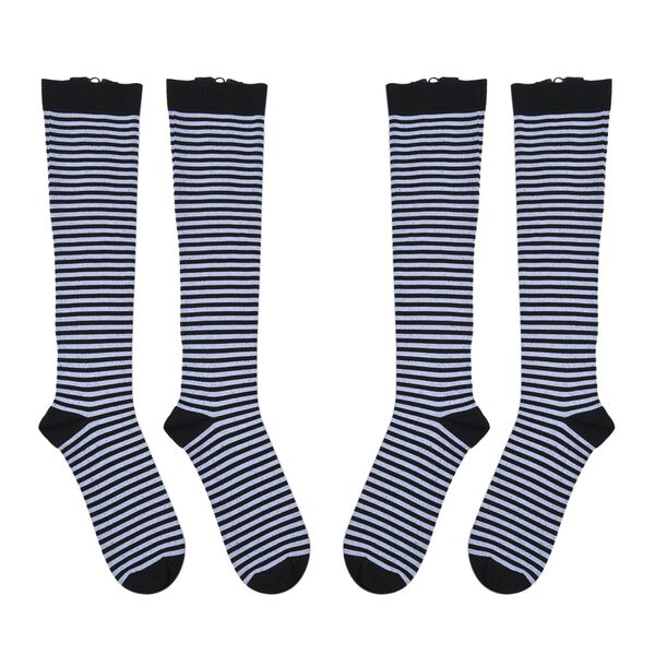 2er-Set Rei&szlig;verschluss-Socken, 38cm L&auml;nge, S/M, Schwarz-Wei&szlig;