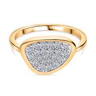 Lab Grown Diamant SI Ring 925 Silber 750 Gelbgold Vermeil (Größe 17.00) ca. 0,51 ct