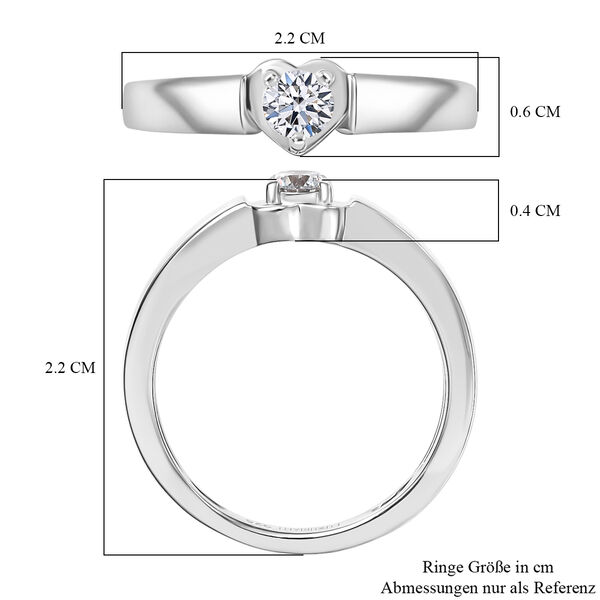 LUXURIANT SI-GH Labor Diamant Ring, 925 Silber rhodiniert - 0,20 ct. image number 6