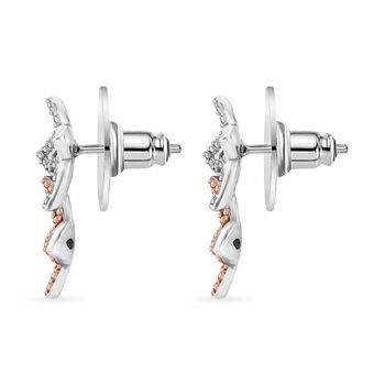 Schmetterlingsohrringe mit Champagner und wei&szlig;en Diamantakzenten