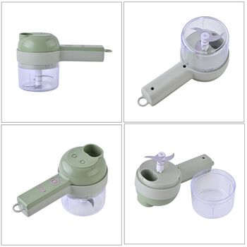 4-in-1 wiederaufladbarer Zerkleinerer mit USB-Kabel, 20,5x9,5x8cm