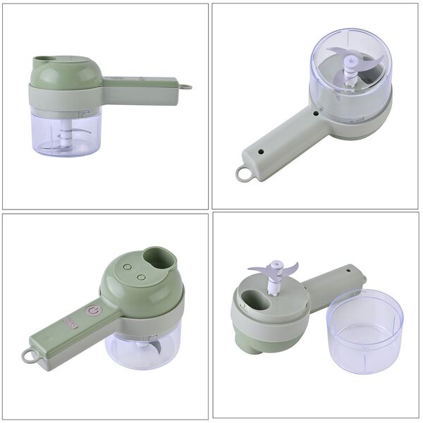 4-in-1 wiederaufladbarer Zerkleinerer mit USB-Kabel, 20,5x9,5x8cm image number 3