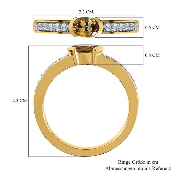 AA nat&uuml;rlicher, goldener Tansanit und Zirkon-Ring - 0,68 ct. image number 7