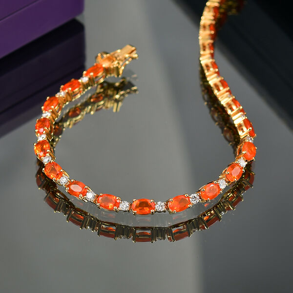 LUXURIANT DIAMOND- AAA Blaze Feueropal und Labor Diamant Armband image number 2