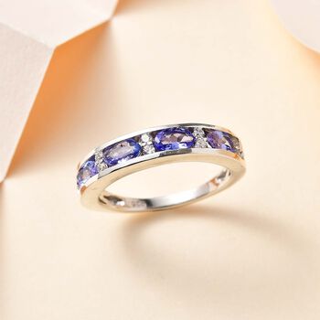 Tansanit und Zirkon Ring - 1,04 ct.