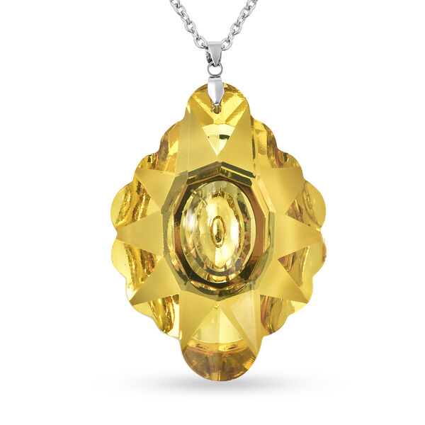 Gelber Kristall-Anh&auml;nger mit 60 cm Kette - 6,81 ct.