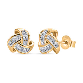 LUXURIANT DIAMOND- SI Labor Diamant Ohrringe, 925 Silber Gelbgold Vermeil - 0,50 ct.