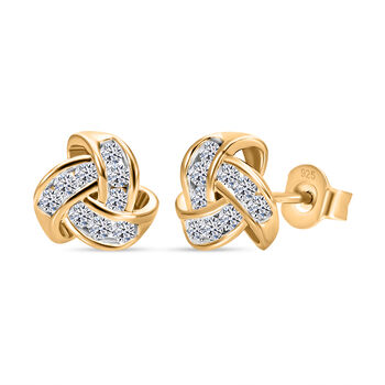 LUXURIANT SI Labor Diamant Ohrringe, 925 Silber Gelbgold Vermeil - 0,50 ct.