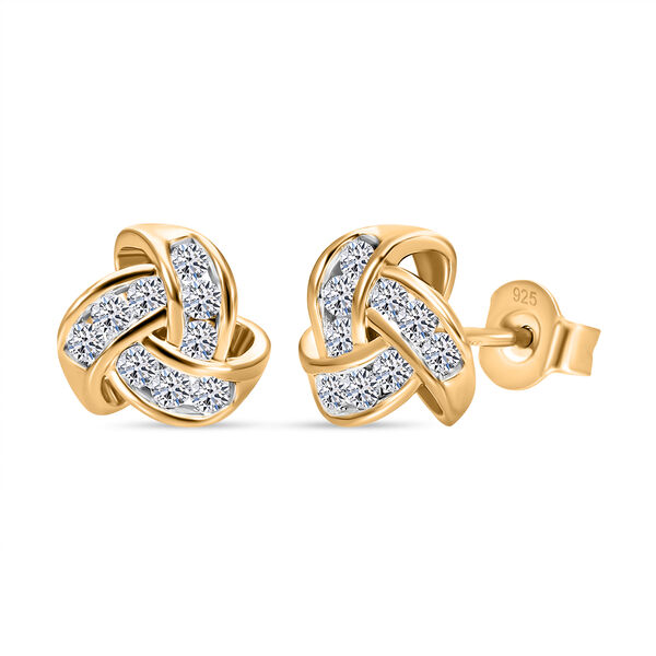 LUXURIANT SI Labor Diamant Ohrringe, 925 Silber Gelbgold Vermeil - 0,50 ct.