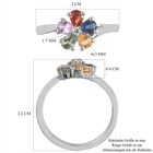 Mehrfarbig Saphir und Zirkon Blumen Ring 925 Silber Platin-Überzug image number 6