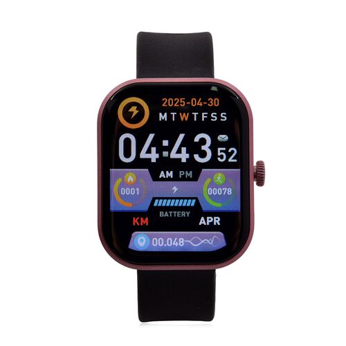 G21 Smartwatch, 2.01 Zoll HD Display, Herzfrequenz-, Blutdruck- und Blutsauerstoffmessung, Schwarzes Silikonarmband image number 0