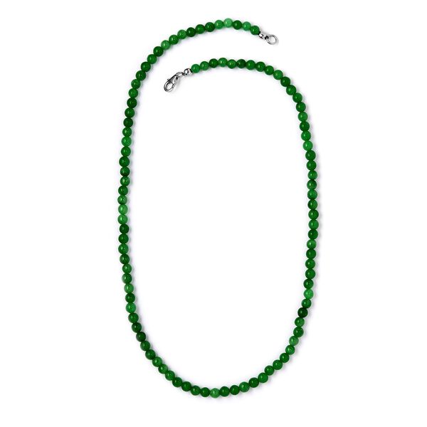 Gr&uuml;ne Jade-Halskette, 50 cm - 110 ct.
