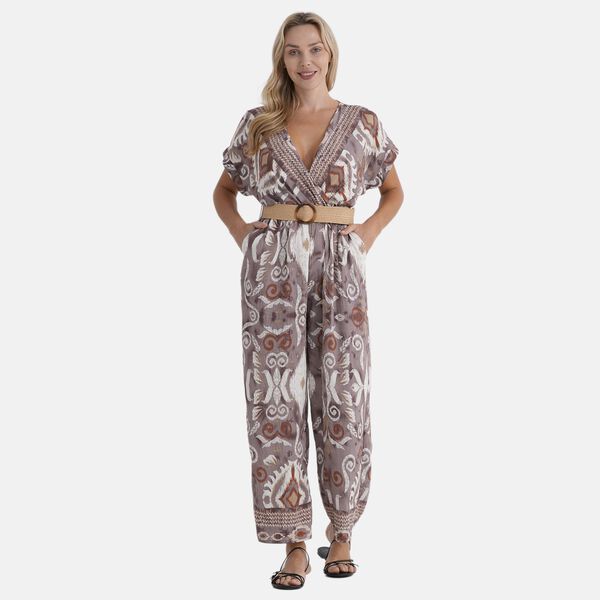 LA MAREY Jumpsuit, mit G&uuml;rtel, 136 cm L&auml;nge, 65 cm Brustweite, Lila