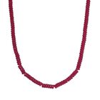 AAA Afrikanischer Rubin (Fissure gefüllt) Halskette ca. 45 cm 925 Silber Gelbgold Vermeil ca. 141,00 ct.