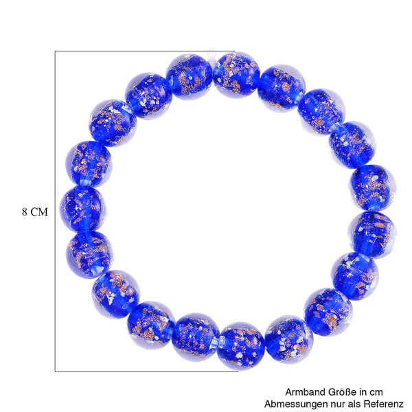 Flexibles blaues Armband im Murano-Stil image number 5