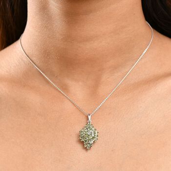 Nat&uuml;rlicher gr&uuml;ner Apatit Schmuckset 925 Silber rhodiniert ca. 2.50 ct