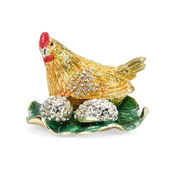 LIVMORE Henne und Ei-Design Schmuckdose, 8x7x5cm