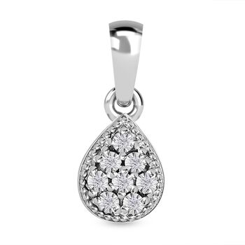 Wei&szlig;er Diamant P3 Anh&auml;nger 925 Silber rhodiniert