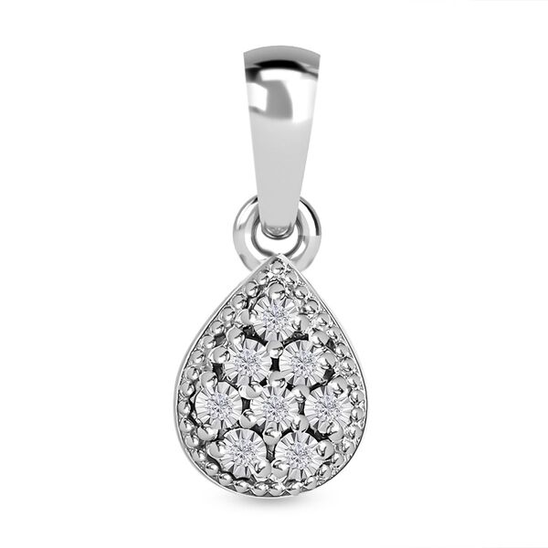 Wei&szlig;er Diamant P3 Anh&auml;nger 925 Silber rhodiniert