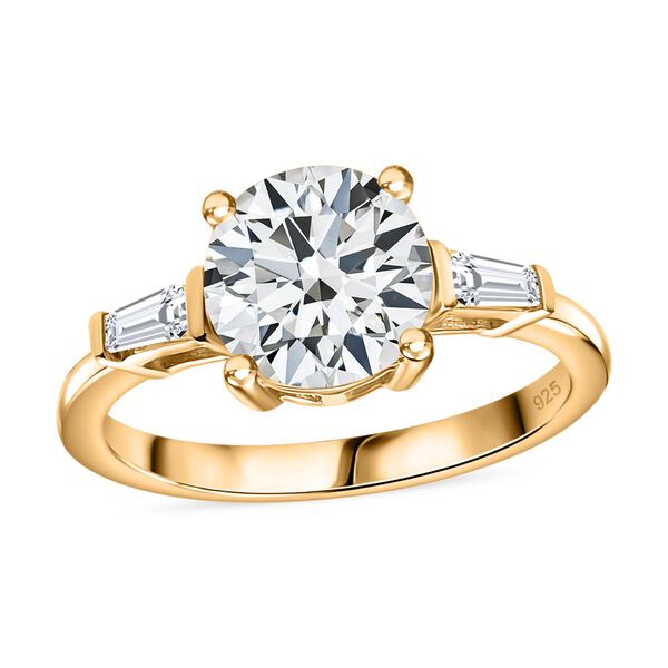Moissanit Ring, 925 Silber 750 Gelbgold Vermeil - 1,88 ct. image number 4