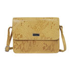 ASSOTS LONDON - Schlangendruck Crossbody Tasche aus 100% echtem Leder, 22x19x6cm, Gelb image number 0