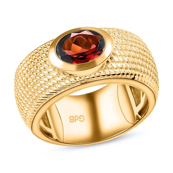 Roter Granat-Solitär-Ring in Goldton, 1,49 ct. image number 4
