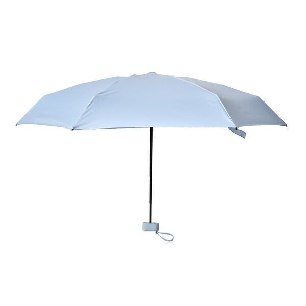 Sturmfester Pocketschirm mit Etui und UV-Schutz, Hellblau