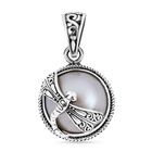 Royal Bali Kollektion - Weißer Mabe Perle Anhänger, 925 Silber