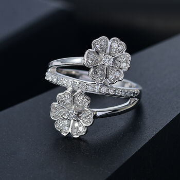 LUXURIANT SI-GH Labor Diamant Ring, 925 Silber rhodiniert - 0,54 ct.