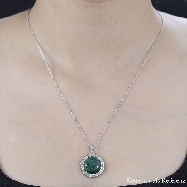 Malachit Anhänger 925 Silber platiniert ca. 13.84 ct image number 2