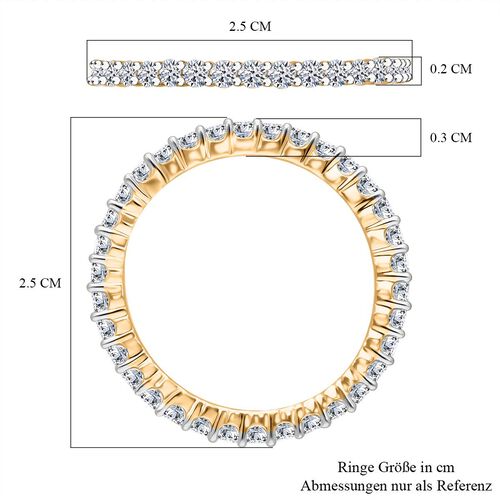 LUXURIANT DIAMOND- SI-GH Labor Diamant Ring, 925 Silber Gelbgold Vermeil - 1 ct. image number 3