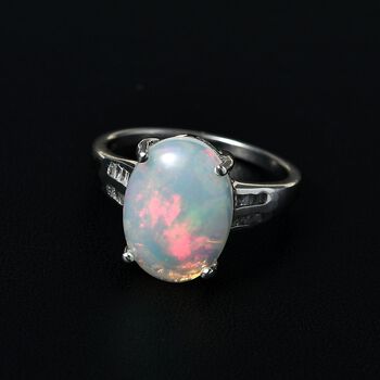 AAA nat&uuml;rlicher, &auml;thiopischer Welo Opal und Diamant-Ring - 3,46 ct.