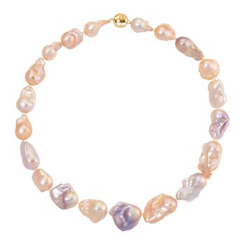 D'Joy S&uuml;&szlig;wasser Perle 50cm Halskette, 925 Silber vergoldet