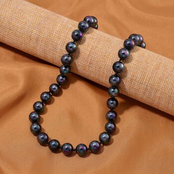 Pfauenfarbene Muschelkernperle Halskette, 50cm