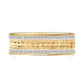 Weißer Diamant Ring 925 Silber 750 Gelbgold Vermeil (Größe 18.00)