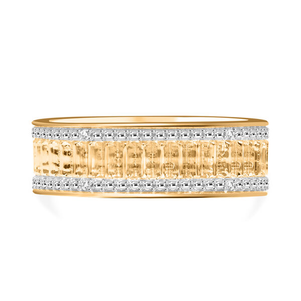 Wei&szlig;er Diamant Ring 925 Silber 750 Gelbgold Vermeil (Gr&ouml;&szlig;e 18.00)