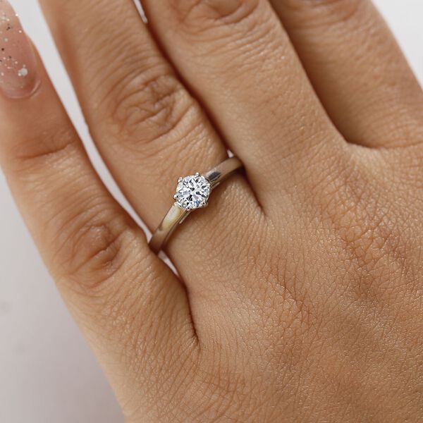 LUXURIANT SGL zertifizierter VS-EF Labor Diamant Ring, 925 Silber rhodiniert - 0,50 ct. image number 3