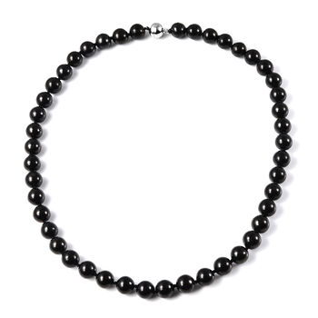 Shungit Halskette ca. 50 cm lange mit Magnetschloss 925 Silber rhodiniert 270.75 ct