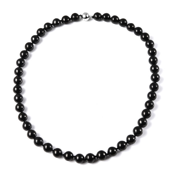 Shungit Perlen Halskette in Silber