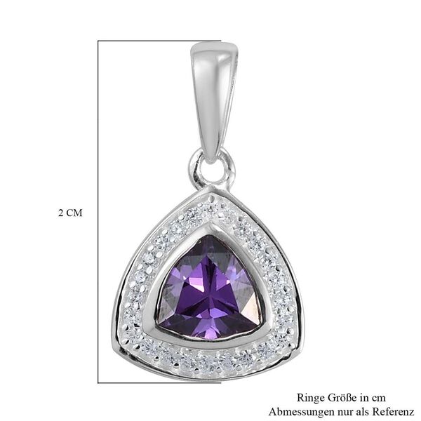 LUSTRO STELLA - Amethyst Zirkonia und wei&szlig;er Zirkonia-Anh&auml;nger, 925 Silber, ca. 1,50 ct image number 6