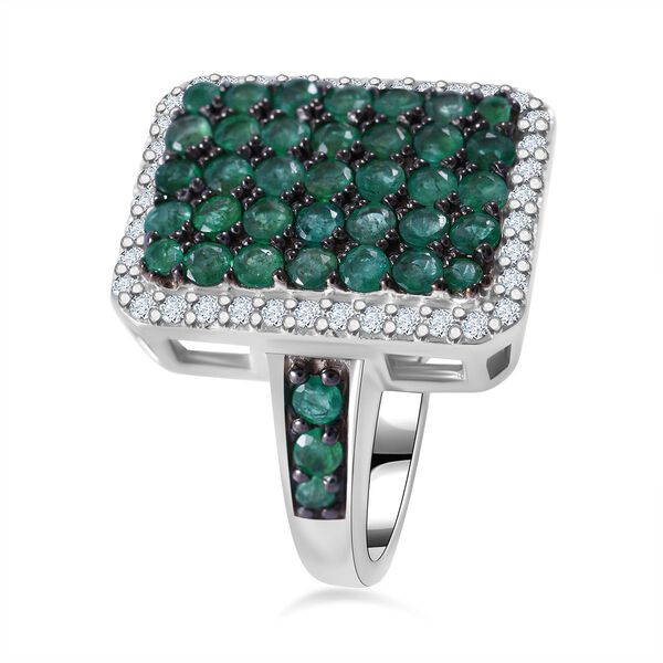 AA Kagem sambischer Smaragd und Zirkon-Ring - 2,19 ct. image number 2