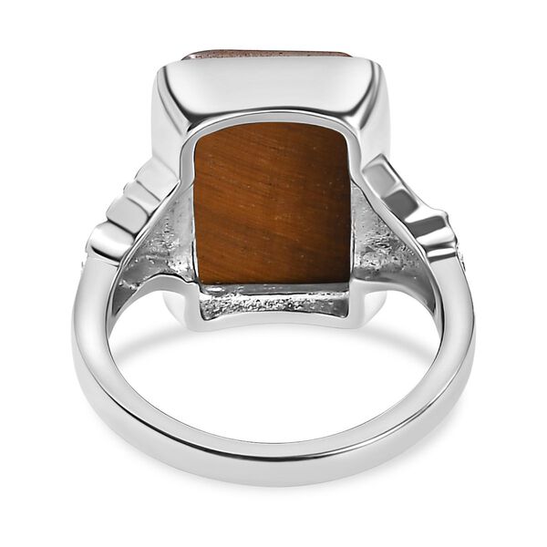 2er Set - Tigerauge Ring und Anh&auml;nger Schmuckset, Edelstahl ca. 16.62 ct image number 5