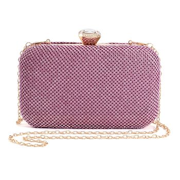 Moderne Clutch mit Kristallverzierung, 20x4x2 cm, Rosa