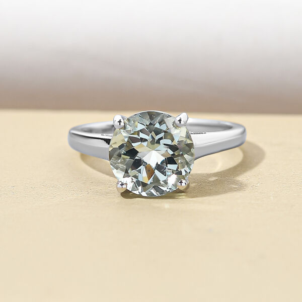 Prasiolith-Ring, 925 Silber platiniert  ca. 2,70 ct image number 2