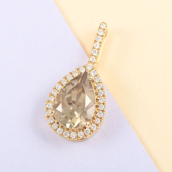 ILIANA AAA Turkizit und SI GH Diamant-Anhänger in 750 Gelbgold - 2,20 ct. image number 7