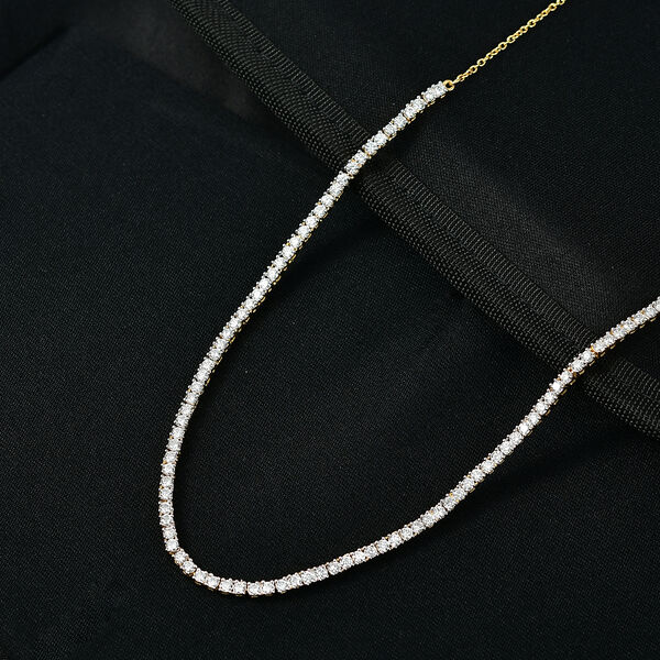 LUXURIANT VS-EF Labor Diamant 50cm Halskette, 925 Silber 750 Gelbgold Vermeil - 4,14 ct. image number 1